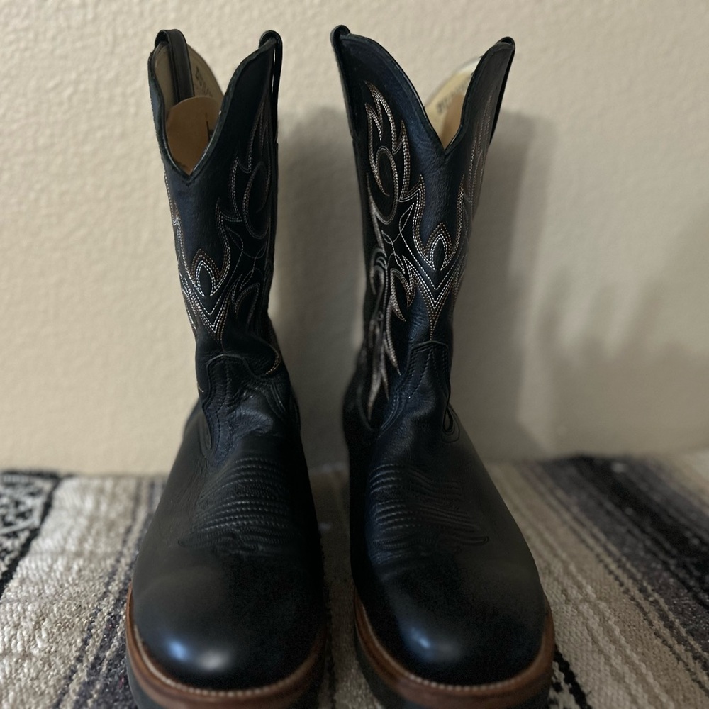 Durango Black Cowboy Boots with Western Flair